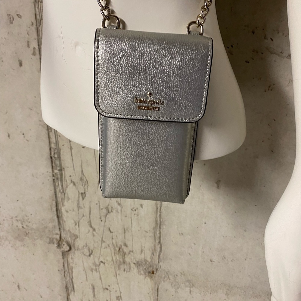 Kate Spade silver mini crossbody